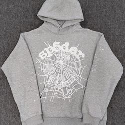 Grey and White Spider Hoodie