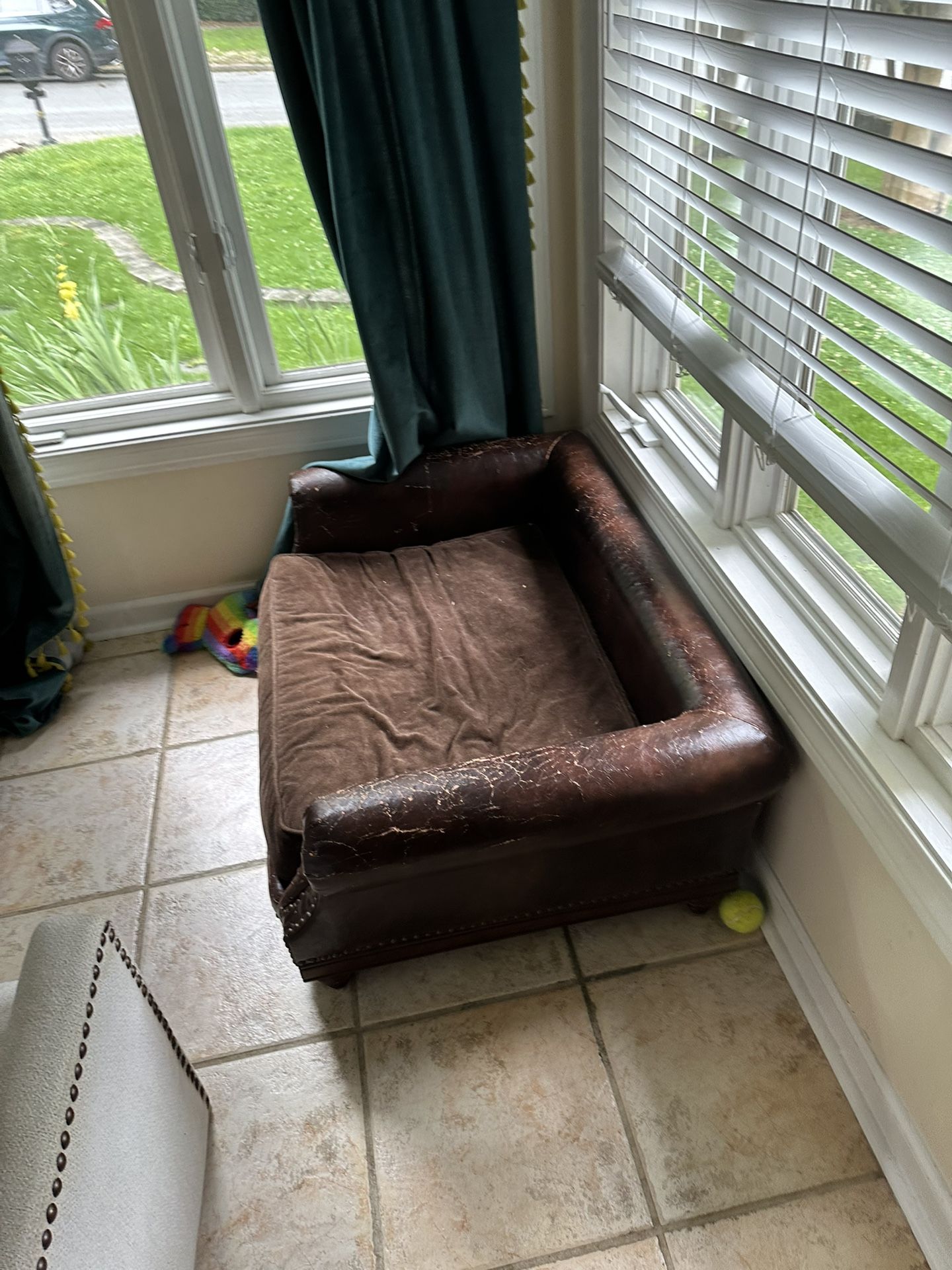 Brown Leather Dog Bed