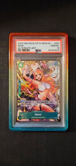 2026 One Piece Azure Sea's Seven Nami Super Rare Alt Art #OP14-031 PSA 10