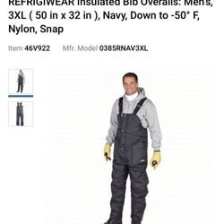 REFRIGIWEAR Insulated Bib Overalls: Men's, 3XL