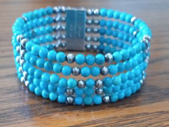 Turquoise and silver bracelet