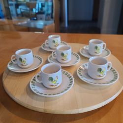 Kepco Vintage Mini Rooster Cup And Saucer Set