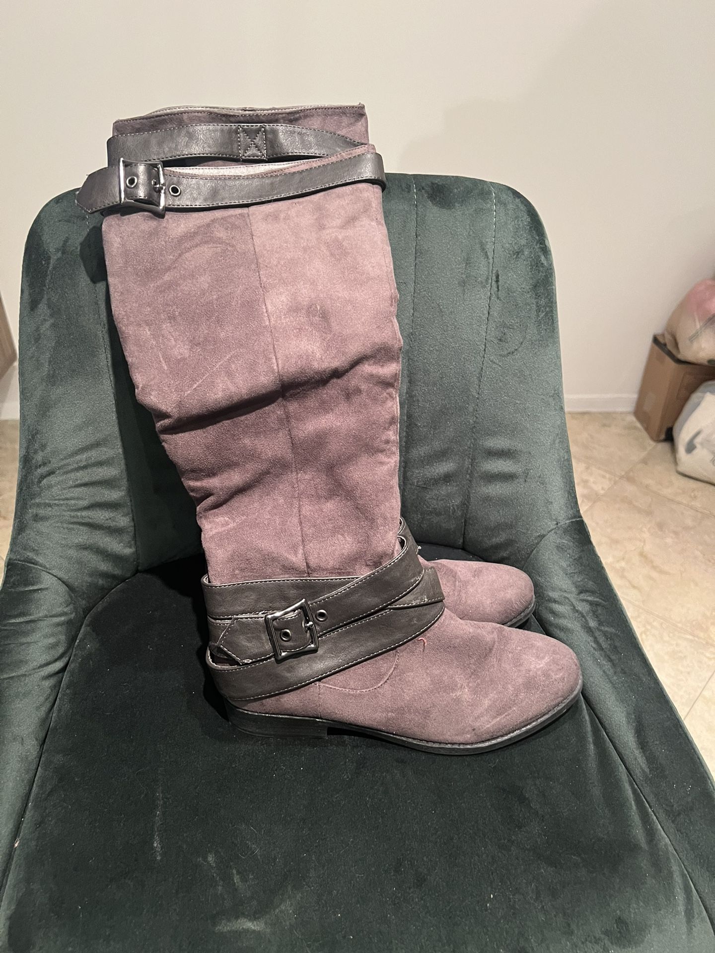 Gray Suede Riding Books