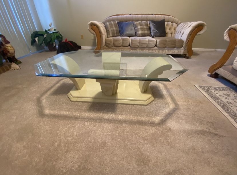 Elegant 3-Piece Living Room Set + Glass Centerpiece Table – Storage Sale Special!