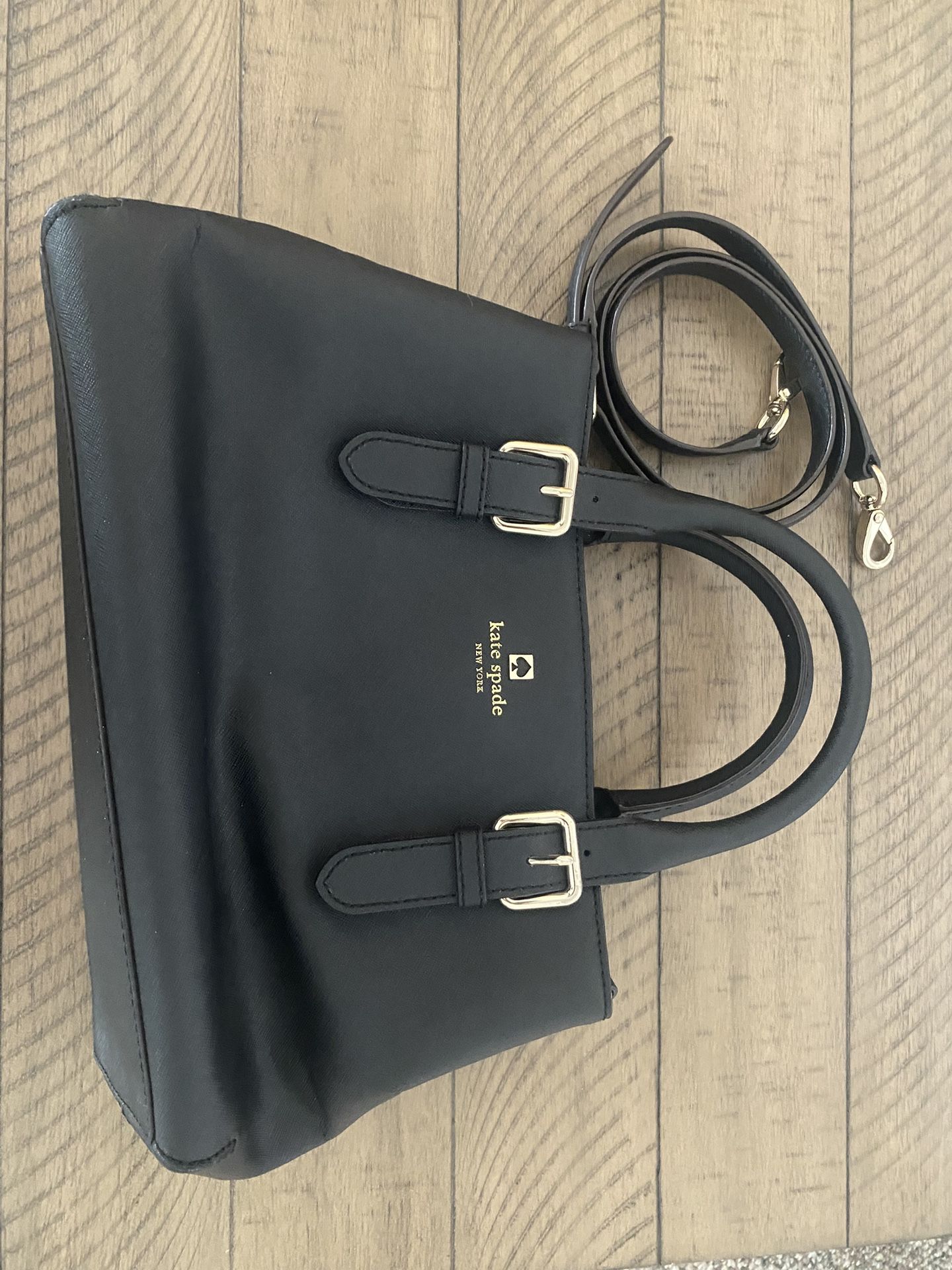 Kate spade leather medium satchel handbag, Black