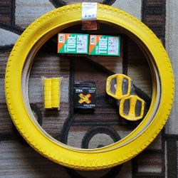 NEW Bicycle Bmx Parts Bundle 24" Yellow