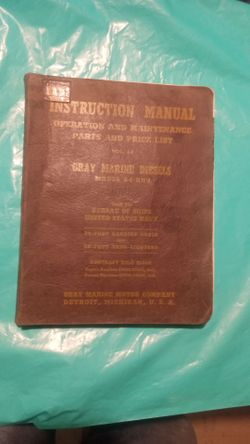 WWII WW2 1943 Gray Marine Diesel Engine Instruction Manual | US Navy Landing Craft