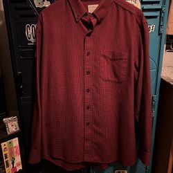 Y2K LL Bean Red Black Plaid Flannel L