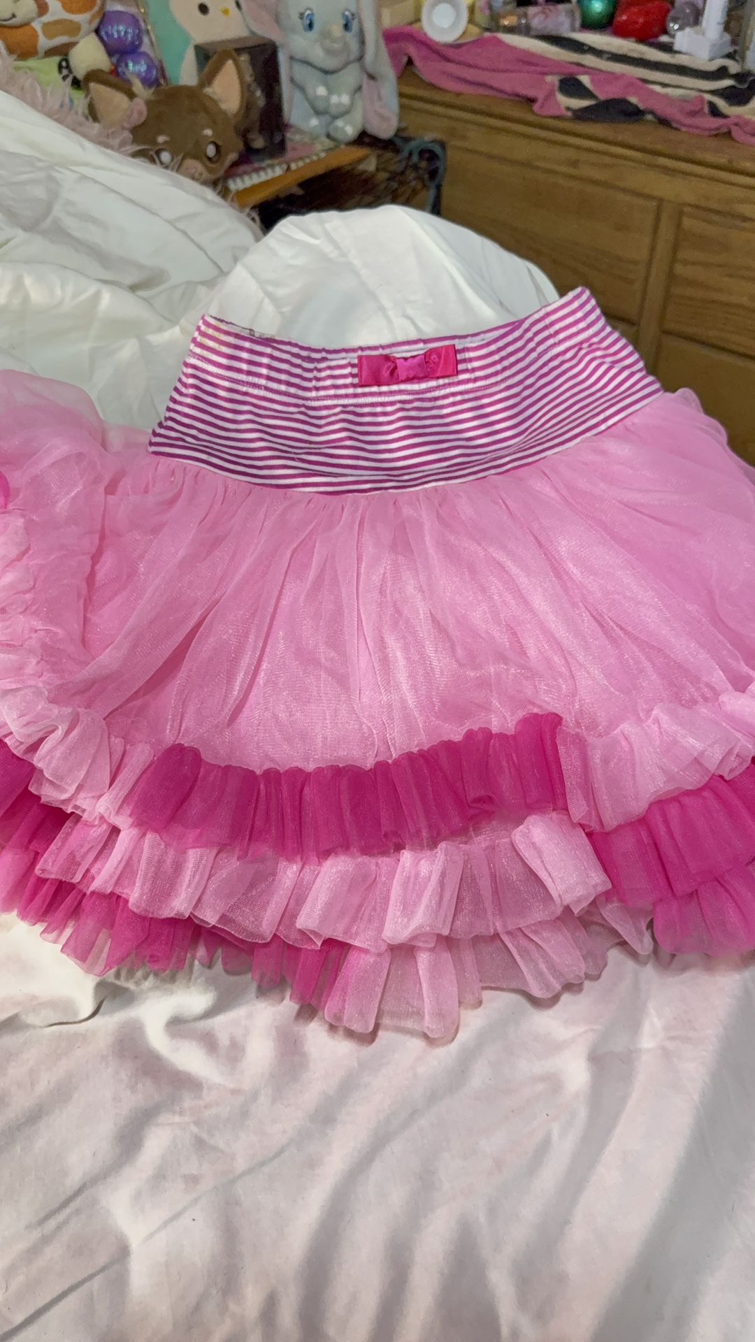 Jona Michelle Girls Pink Layered Tutu Skirt with Ruffles fits ages 5-8
