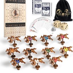 New Metal Horses Horse Race Board Game with 11 Metal Horses