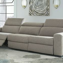 Mabton 3-Piece Gray Dual Power Reclining Sofa


