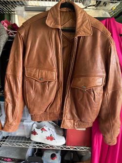 Mens leather bomber coat
