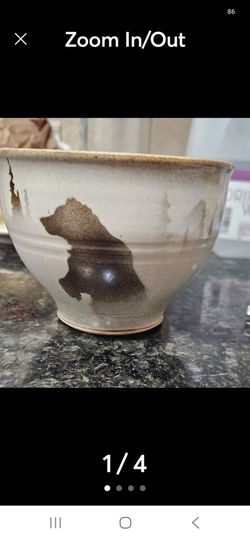 Handmade Bowl featuring a wildlife Bear