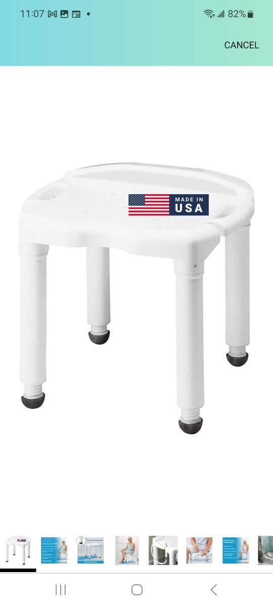 Carex Universal Bath Seat and Shower Chair, Heavy Duty Shower Bench for Bathtub, Safety Bath Seat Stool for Seniors and Disabled, Supports up to 400 l
