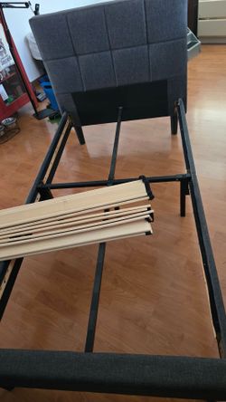Single bed frame with mattress