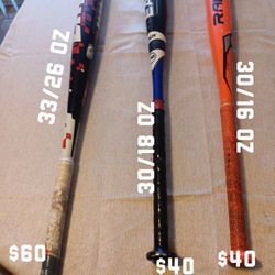 ONE SOFTBALL BAT AND 2 BASEBALL BAT COMPOSITE  