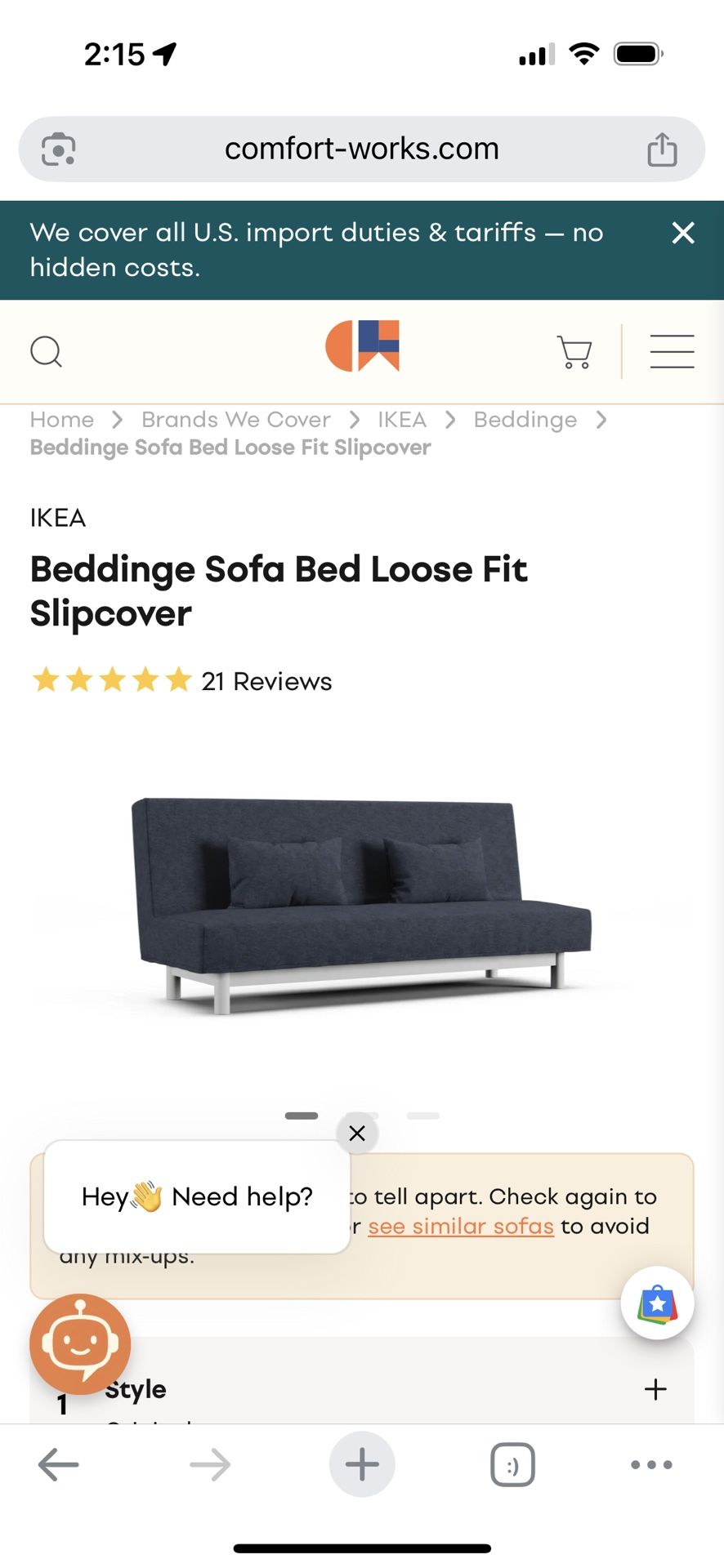 Ikea Navy blue sofa/futon