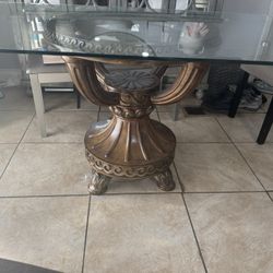 Glass Table And Wood