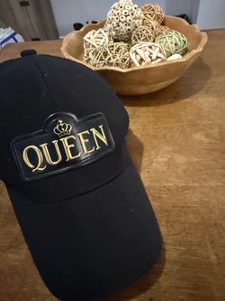 Black Queen Baseball Cap with Gold Patch