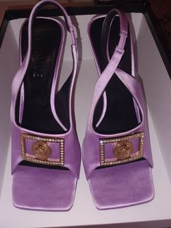 Versace Medusa Crystal Slingback Pumps