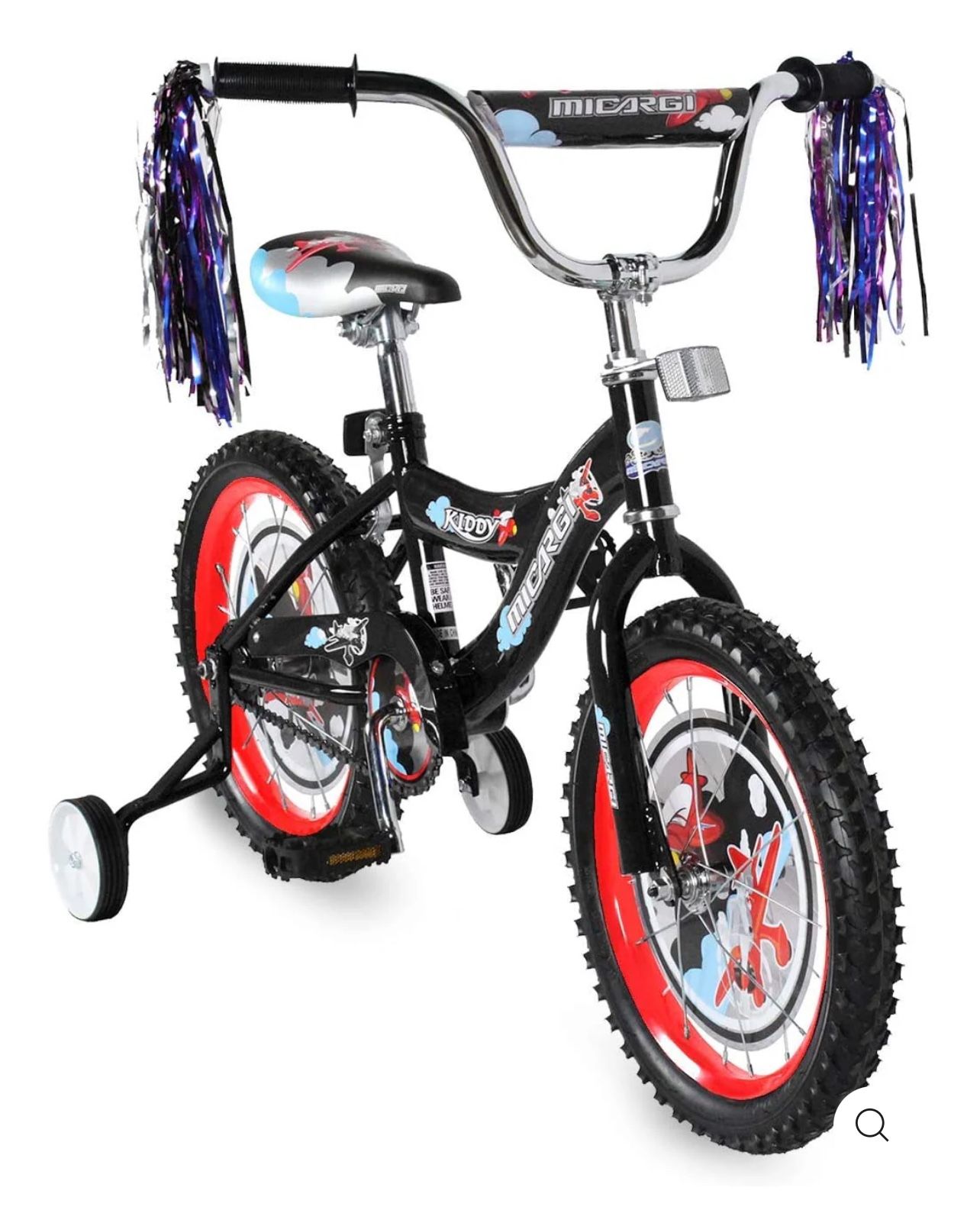 Boys' 16 Inch Micargi Black Kiddy Bike