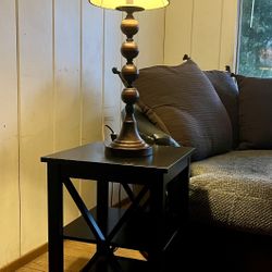 Side Table And Lamp