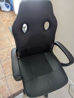 Black Faux Leather Gaming Chair, Office Chair