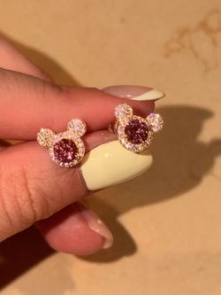 Disney solid silver Moissanite earrings