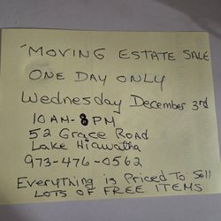 Estate Moving Sale