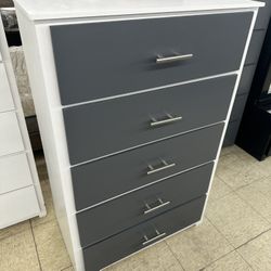 New White And Grey Chest Of Drawers