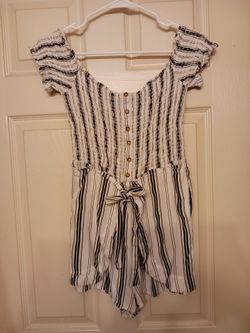 Black and White Striped Romper sz medium