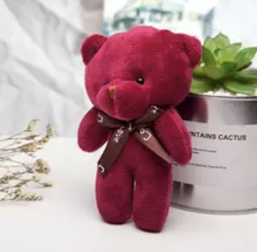 12cm Mini Teddy Bear Doll Cute Plush Toys Animal Bear Stuffed Doll Keychain Pendant Small Gift For Party Wedding Children's Toys Multiple of this ite