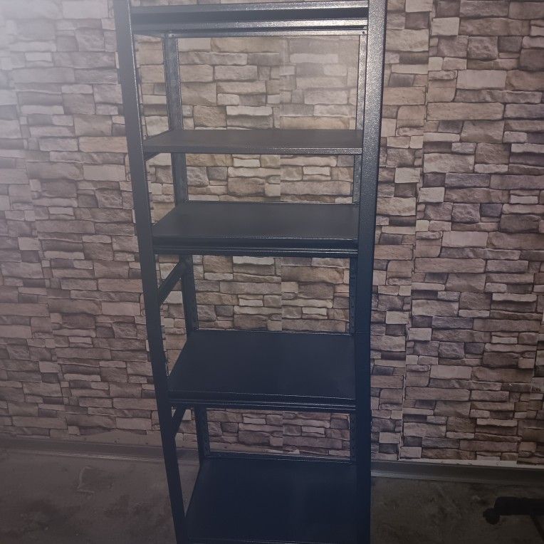 Storage shelving rack(light weight) and shelves can be moved to whatever height you prefer