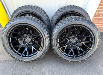 NEW 22x12 fittipaldi wheels wrapped in 33x12.50r22 AMP