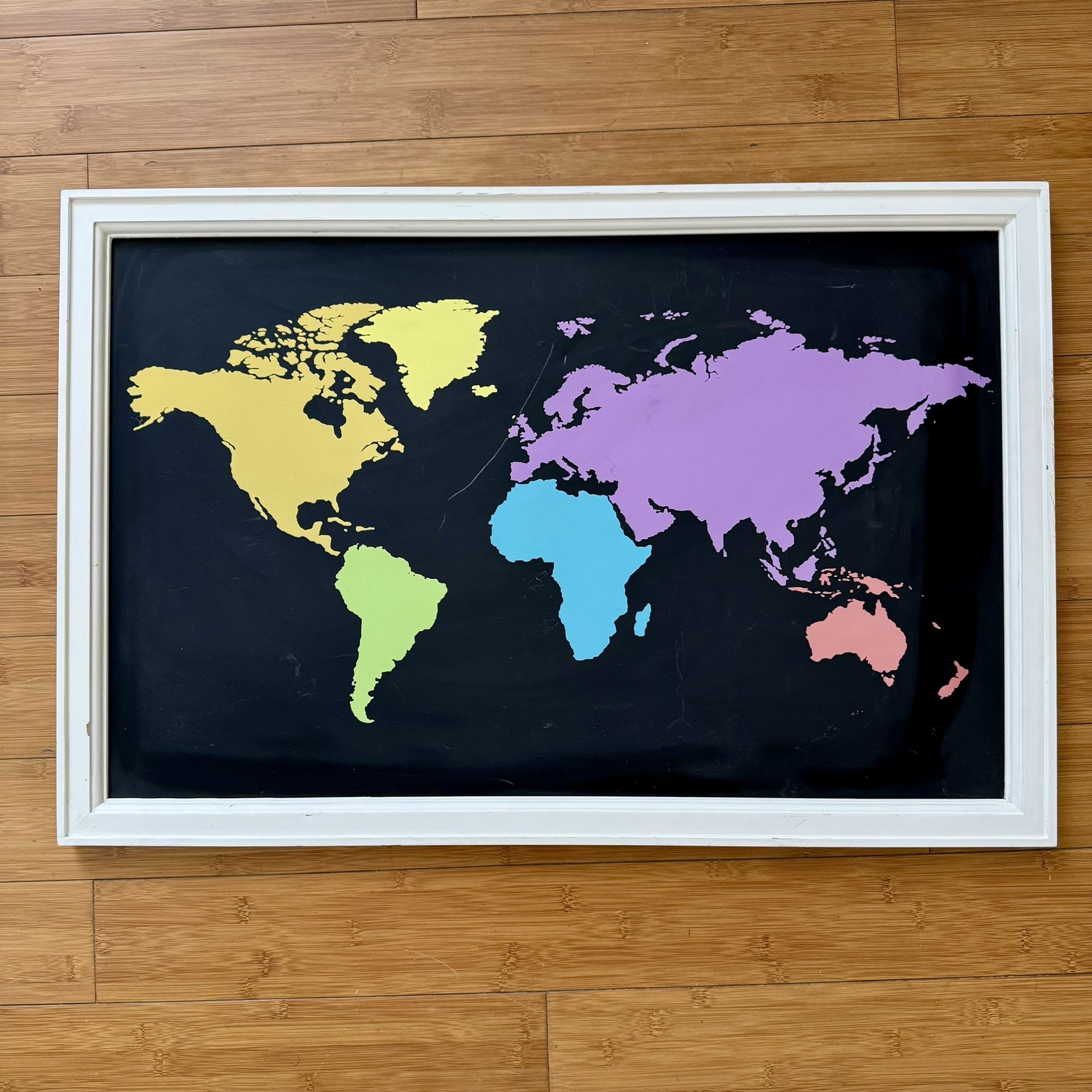 Colorful Magnetic World Map Wall Art