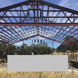 49 X 49 Red Iron Building With Sheeting