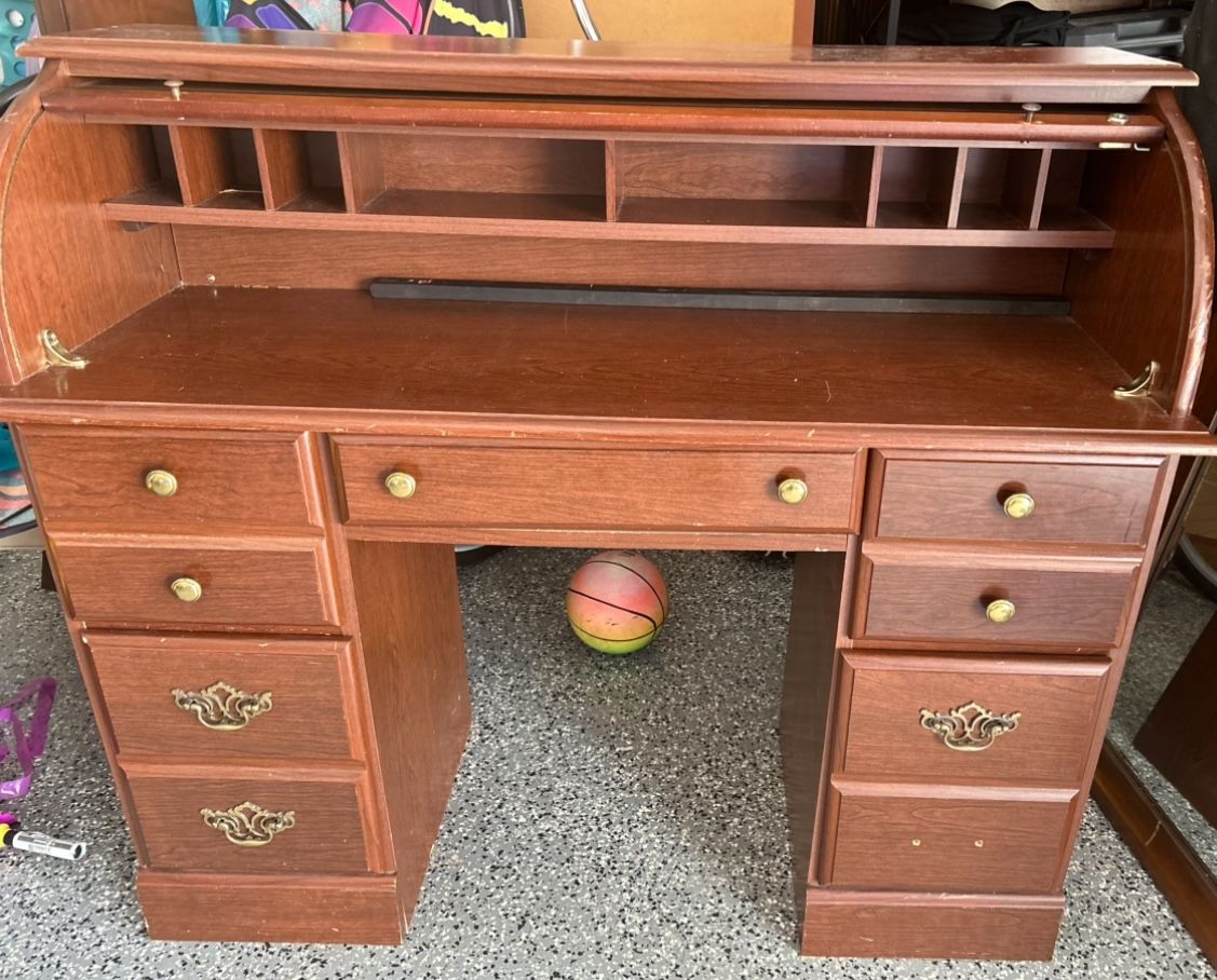 Roll Top Desk Hard Wood