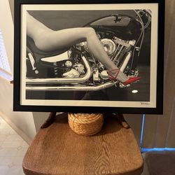 Lady/Motorcycle Art Print