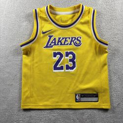 Nike Los Angeles Lakers Basketball #23 Lebron James Jersey Toddler M 5 Yellow#2B