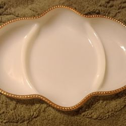 Vintage Fire King Relish And Dip Platter 