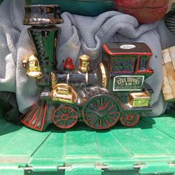 Antique EZRA BROOKS WHISKY BOTTLE EMPTY Also A Wooden Chef That Opens Up For A Wine Bottle To Go Into