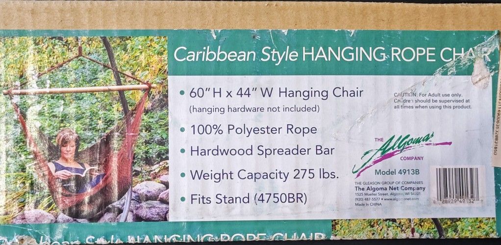 Caribbean Style Hanging Rope Chair