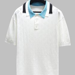 L V White Polo Shirt New 