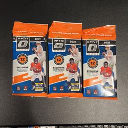  2021 Donruss Optic Football Cello Value Pack lot x3 Sealed - Dowtown