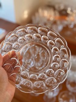Vintage Yorktown Crystal Clear Glass Salad Plates – Set of 8