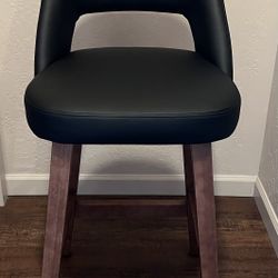 Upholstered Bar Stools Full Back Counter Stool With Solid Wood Frame