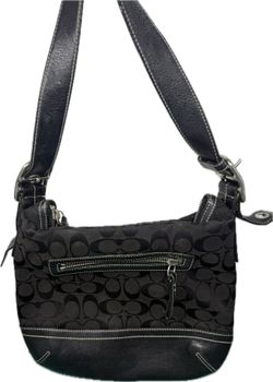 Coach Signature Black Jacquard Hobo Bag 