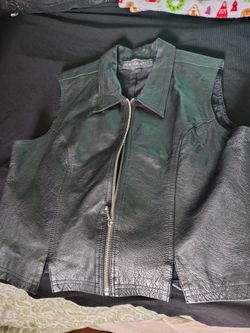New Identity Leather Vest With Zipper Closure Size XL