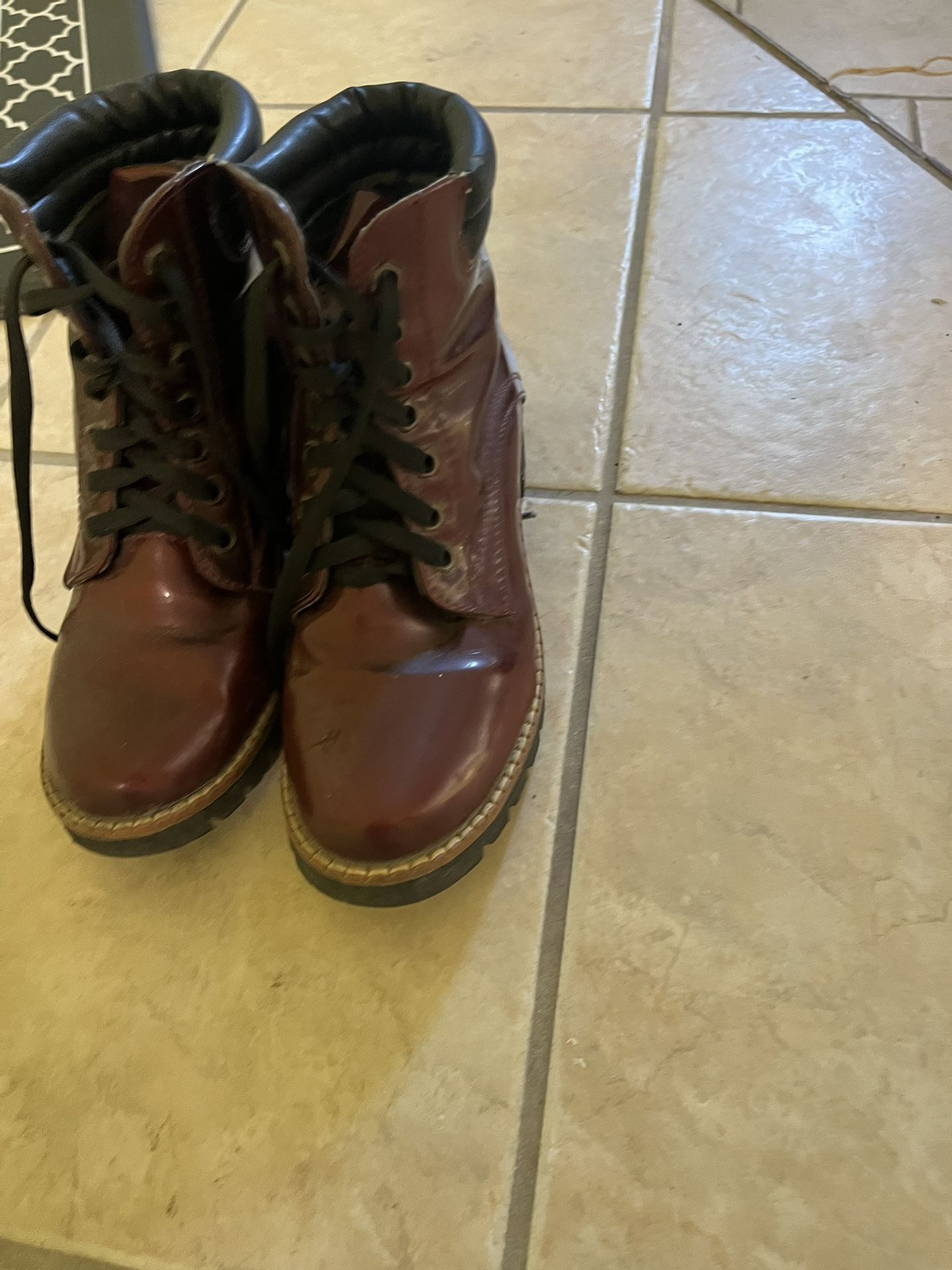 Lug Sole Heeled Combat Boot