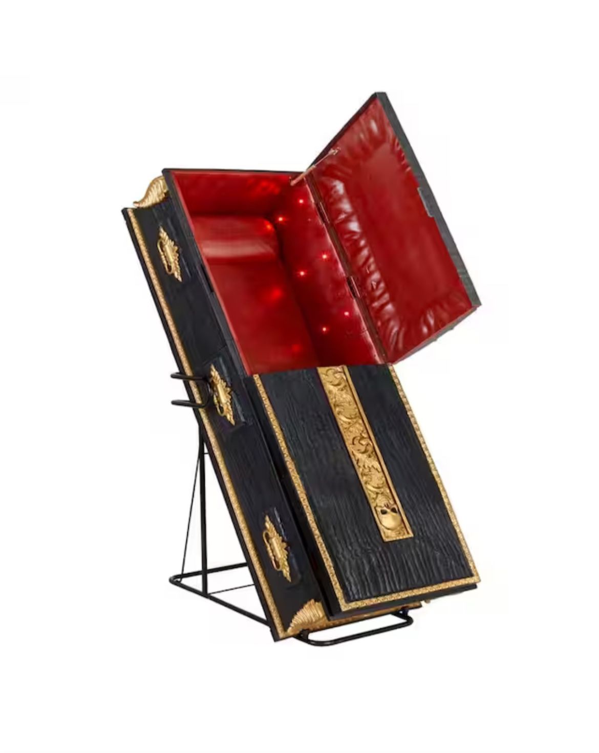 6 ft. LED Lit Gold Encrusted Casket